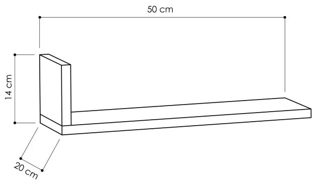 Σετ ράφια τοίχου &quot;ZETA&quot; σε χρώμα λευκό 50x20x14