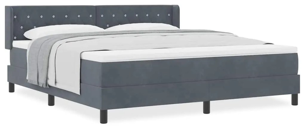 vidaXL Κρεβάτι με Ελατήρια και Στρώμα Μαύρο 100x200 εκ. Βελούδο