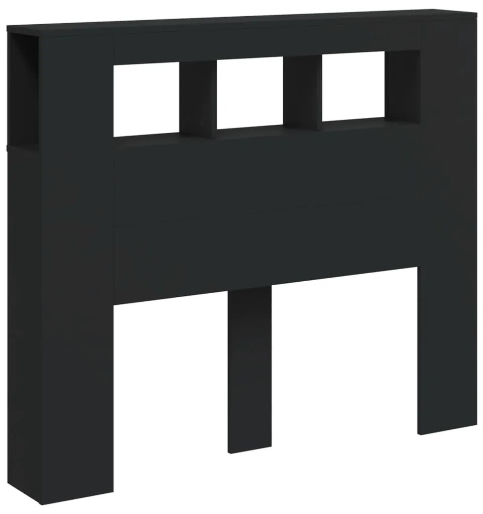 vidaXL Κεφαλάρι Κρεβατιού με LED Μαύρο 120x18,5x103,5 εκ Επεξεργ. Ξύλο