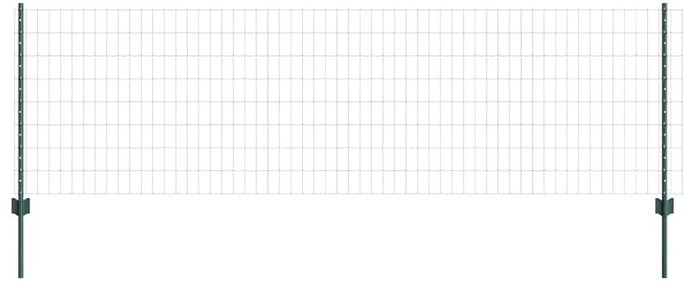 vidaXL Φράχτης με Στήλες. Πράσινο 0.8 x 10 m Ατσάλι