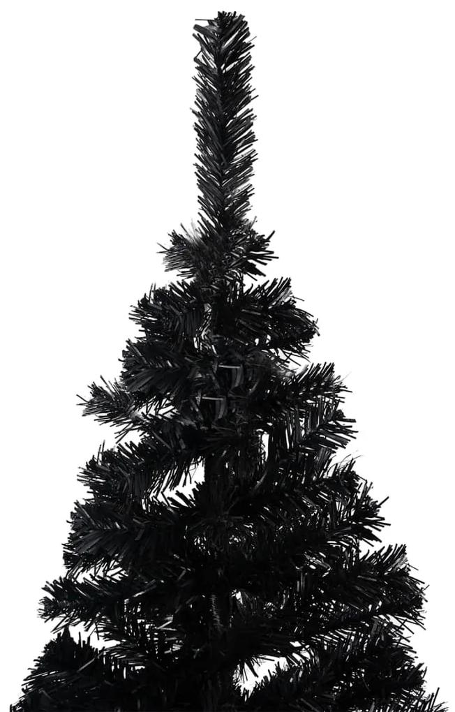 vidaXL Χριστουγεν. Δέντρο Προφωτισμένο Τεχνητό Μπάλες Μαύρο 120εκ PVC