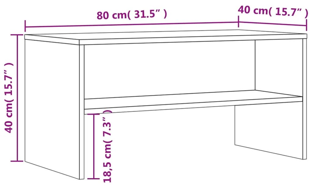 Έπιπλο Τηλεόρασης Sonoma Γκρι 80x40x40 εκ. Επεξεργασμένο Ξύλο - Γκρι