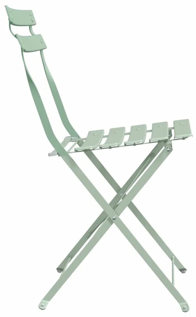 vidaXL Πτυσσόμενη Καρέκλα Κήπου 2 pcs Πράσινο 42 x 46 x 82εκ Ατσάλι