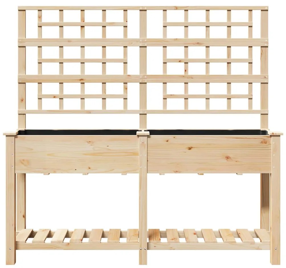 vidaXL Γλάστρα Κήπου Μπεζ 161 x 46 x 152.5 εκ. Στερεό ξύλο έλατου