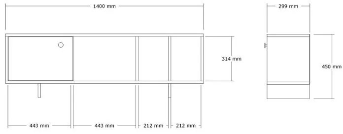 Έπιπλο τηλεόρασης Mueble sonoma 140x29x45 εκ. 140x29x45 εκ.