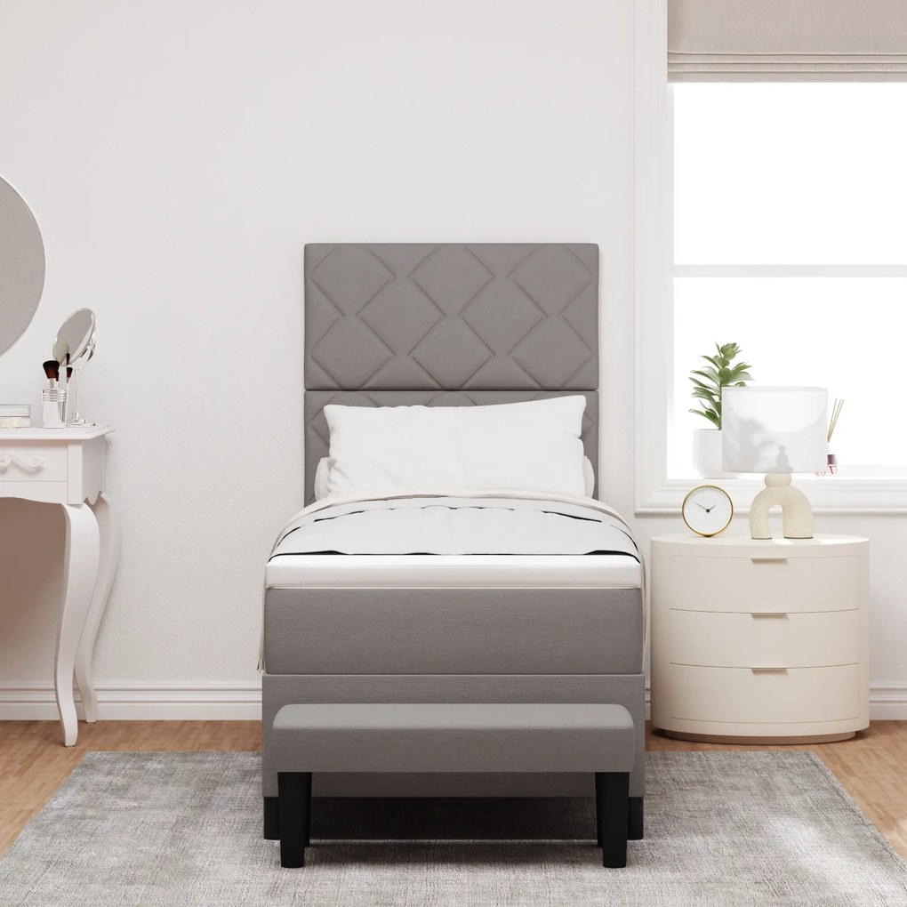 vidaXL Κρεβάτι με ελατήρια με στρώμα Taupe 80 x 200 cm ύφασμα