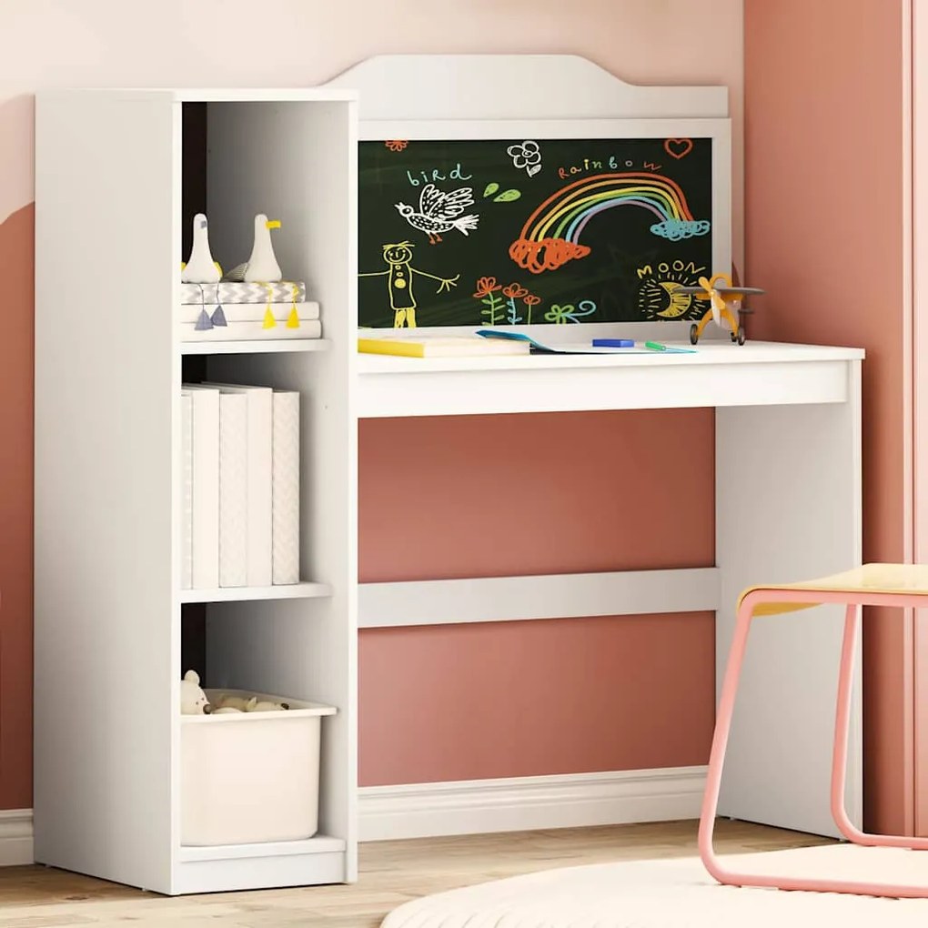 vidaXL Γραφείο Κιμωλίας Λευκό 120 x 45 x 118.5 εκ. Επεξεργασμένο ξύλο