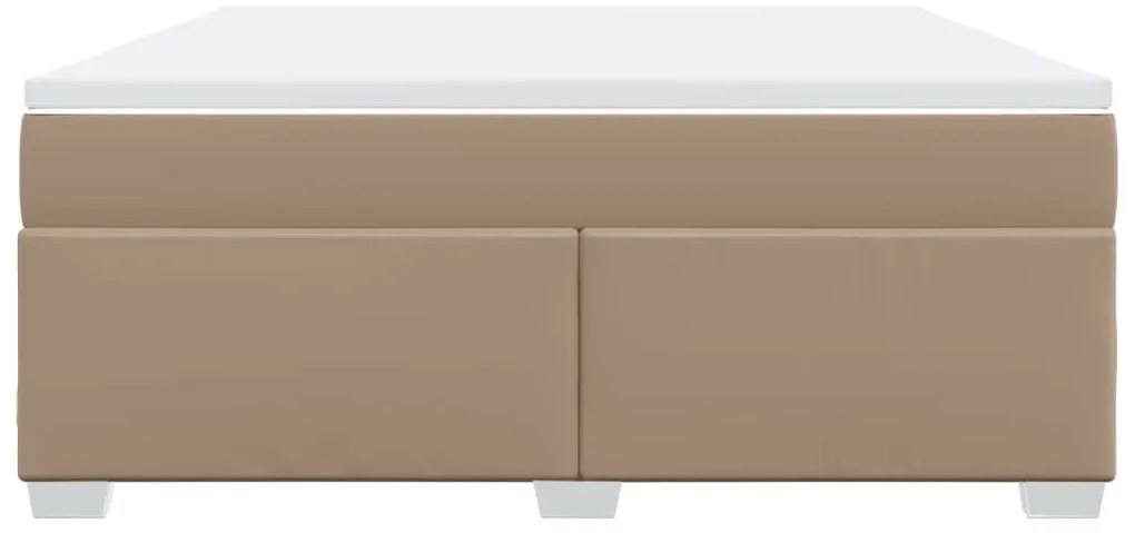 vidaXL Κρεβάτι Boxspring με Στρώμα Καπουτσίνο 180x200 εκ. Συνθ. Δέρμα