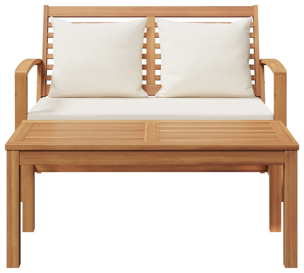 vidaXL Σετ Καναπέ Κήπου 2 pcs Καστανό Μασίφ ξύλο teak