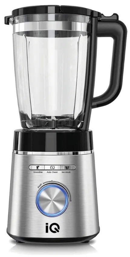 Iq Μπλέντερ Για Smoothies Με Γυάλινη Κανάτα 1.75lt 1400w Bl-415 Inox