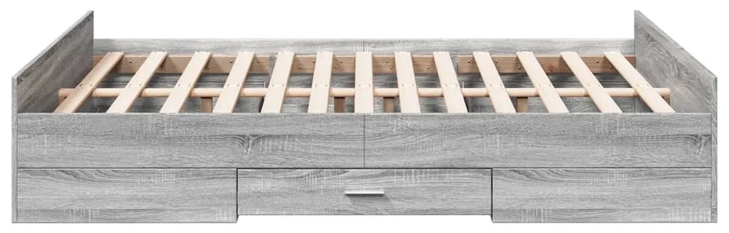 vidaXL Πλαίσιο Κρεβατιού με συρτάρια Γκρι sonoma 120x190εκ. Επεξ. Ξύλο