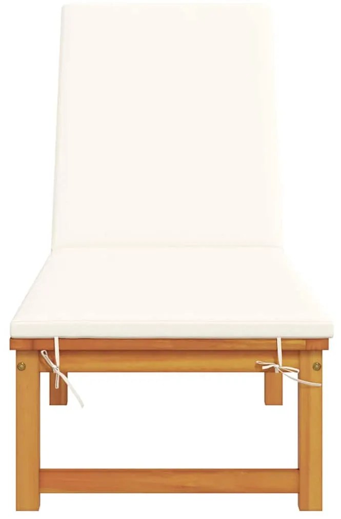 vidaXL Ξαπλώστρα με μαξιλάρι Καφέ 53 x 202 x 89εκ Μασίφ ξύλο ακακίας