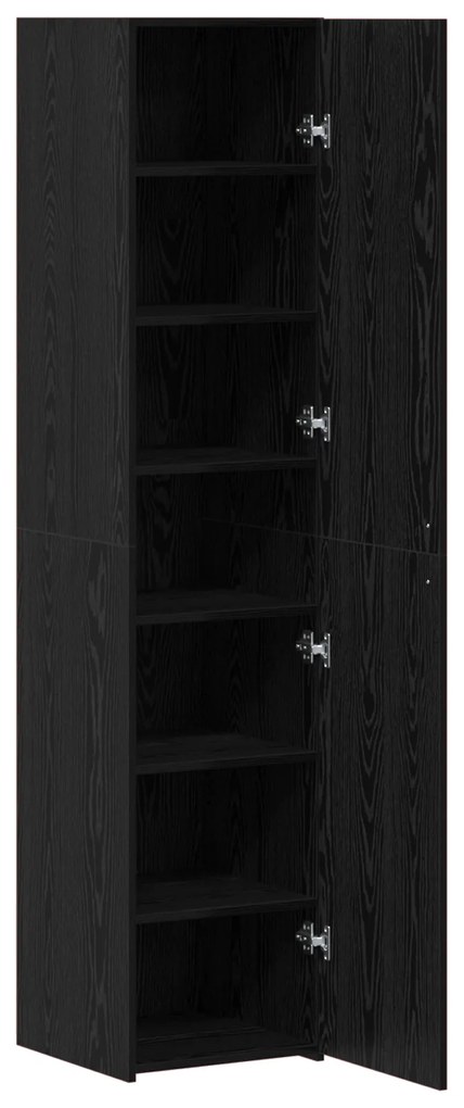 vidaXL Υψηλός μπουφές Μαύρος Δρυός 40x42.5x185 εκ Επεξεργασμένο Ξύλο