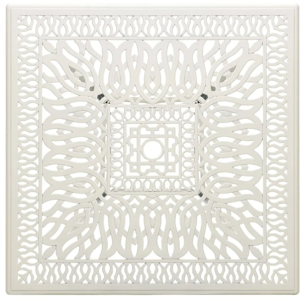 vidaXL Τραπέζι Κήπου Λευκό 90 x 90 x 73 εκ. από Χυτό Αλουμίνιο