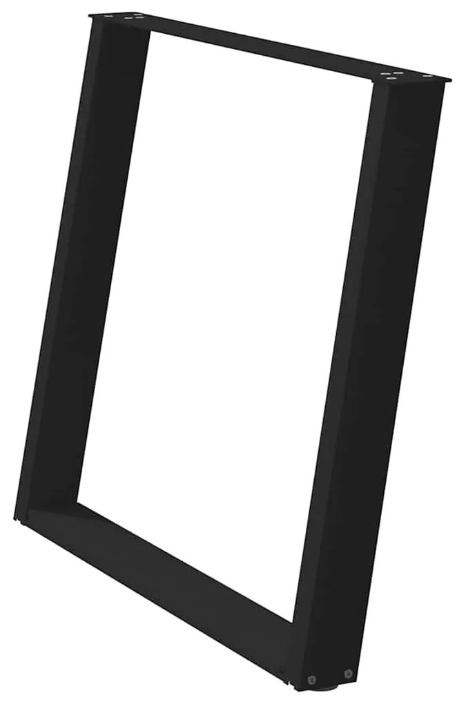 vidaXL Πόδια Τραπεζαρίας σε Σχήμα U, 2 τεμ. Μαύρο, Ατσάλι 90x(72-73) εκ.