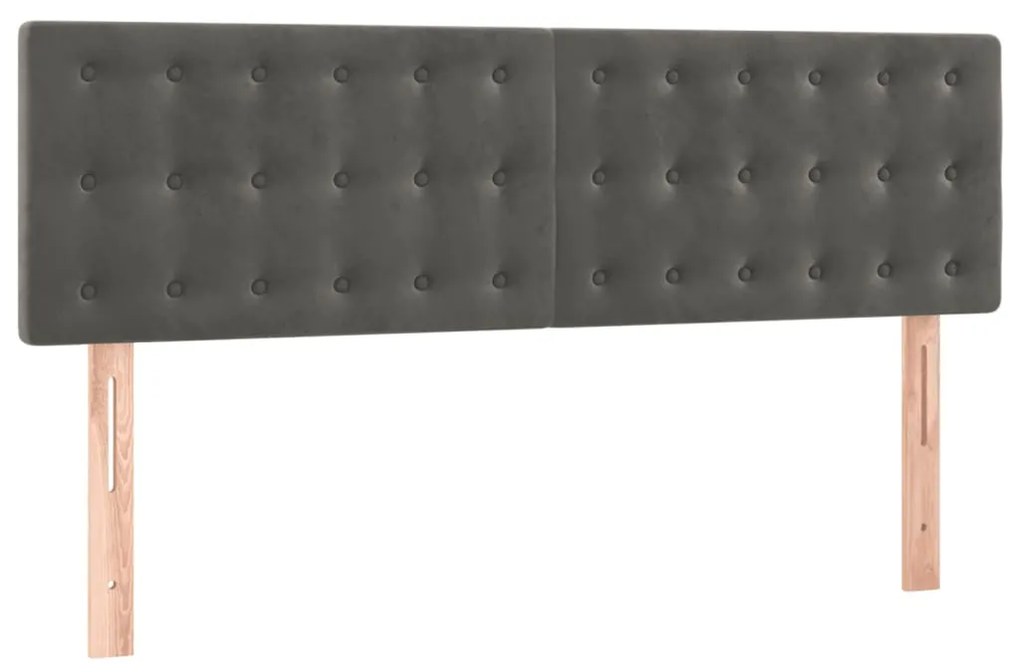 vidaXL Κρεβάτι Boxspring με Στρώμα Σκούρο Γκρι 140x190 εκ. Βελούδινο