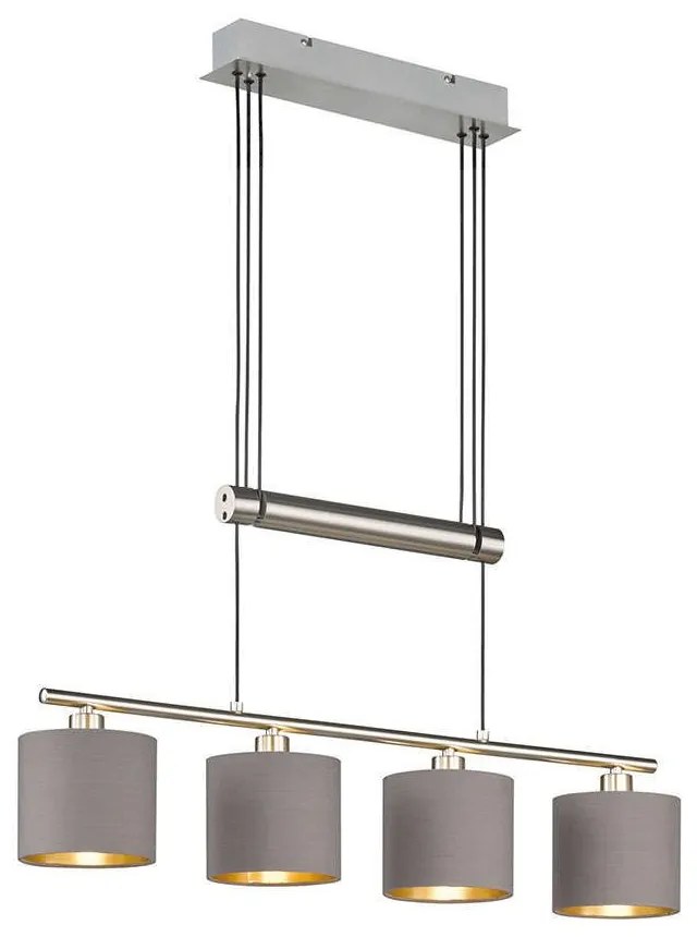 Φωτιστικό Οροφής - Ράγα Garda 305400441 Taupe Trio Lighting Metal, Fabric