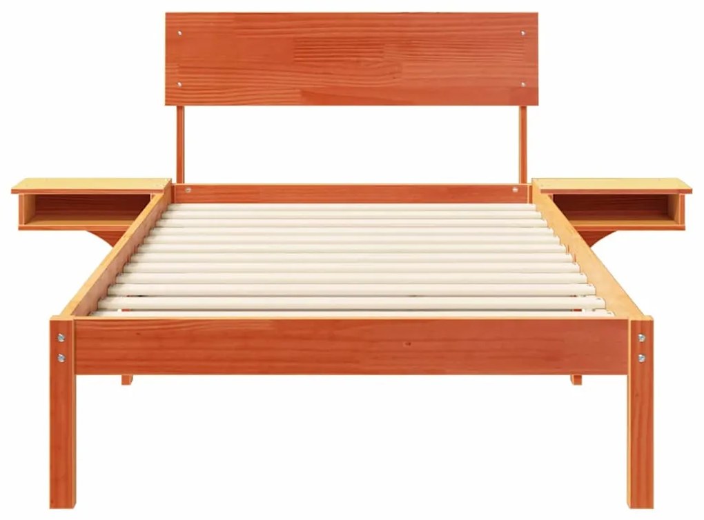 vidaXL Σκελετός Κρεβατιού με κεφαλάρι Κερωτό καφέ 100 x 200 cm