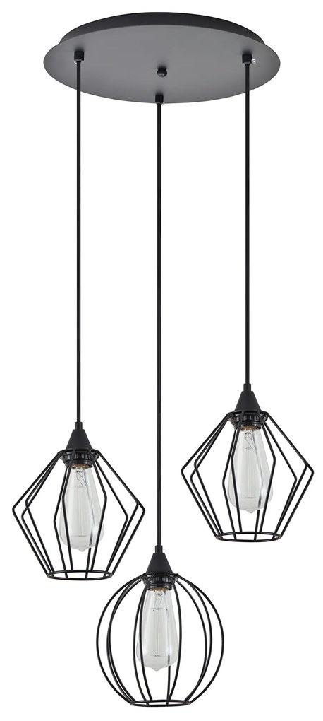 Φωτιστικό Οροφής  SE21-BL-B10-3BL-GR12 ADEPT FLEX Black Metal Grid Pendant+ - 51W - 100W - 77-8950