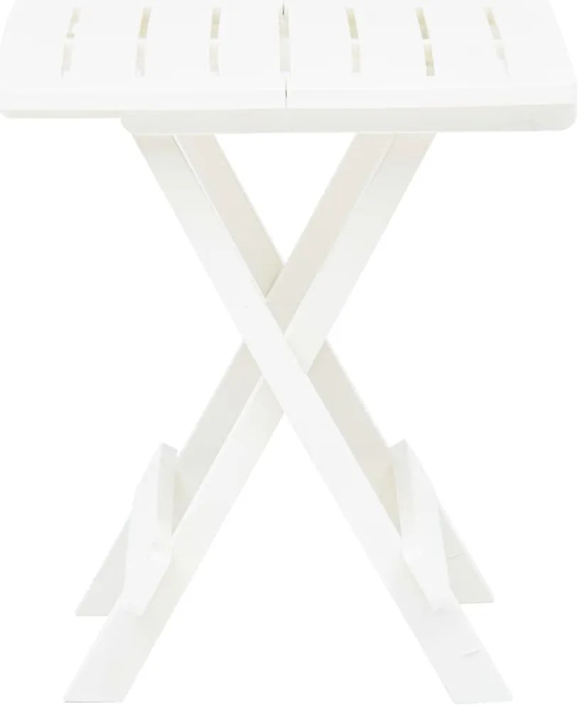 vidaXL Τραπέζι Κήπου Πτυσσόμενο Λευκό 45 x 43 x 50 εκ. Πλαστικό