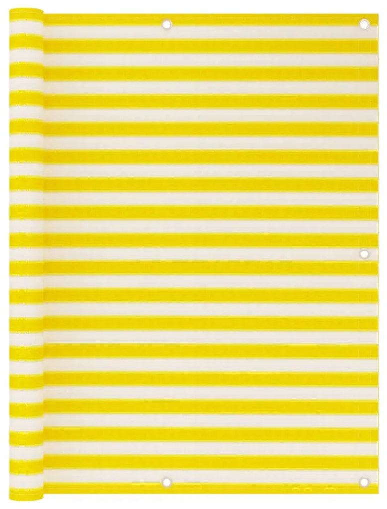 Διαχωριστικό Βεράντας Κίτρινο / Λευκό 120 x 500 εκ. από HDPE