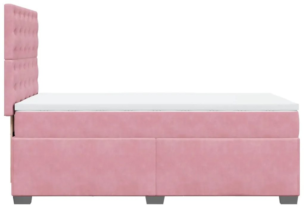 ΚΡΕΒΑΤΙ BOXSPRING ΜΕ ΣΤΡΩΜΑ ΡΟΖ 90X190 ΕΚ. ΒΕΛΟΥΔΙΝΟ 3290803