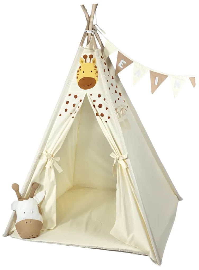 Παιδική Σκηνή - teepee tent Giraffe - Ζωγραφισμένη στο χέρι