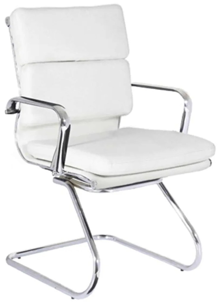 Καρέκλα επισκέπτη Άσπρη BF4800V EO235-1 55x63x92cm (Σετ 2 ΤΕΜ)