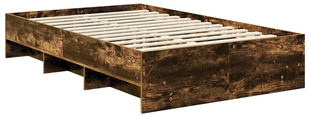 vidaXL Σκελετός Κρεβατιού με κεφαλάρι Καπνιστό Δρύς 120 x 123 εκ.