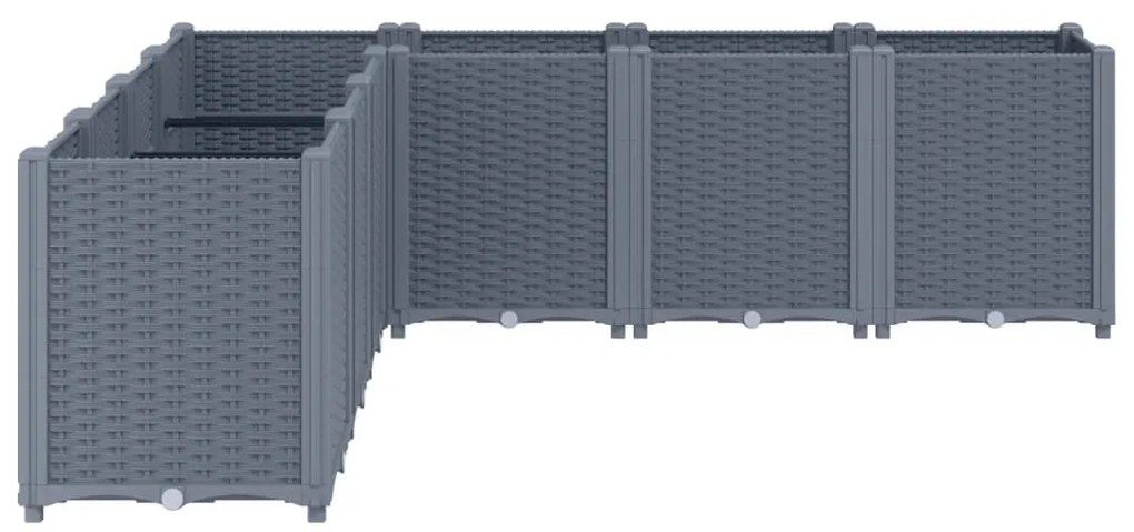 vidaXL Ζαρντινιέρα Κήπου Γκρι 160x160x53 εκ. Πολυπροπυλένιο