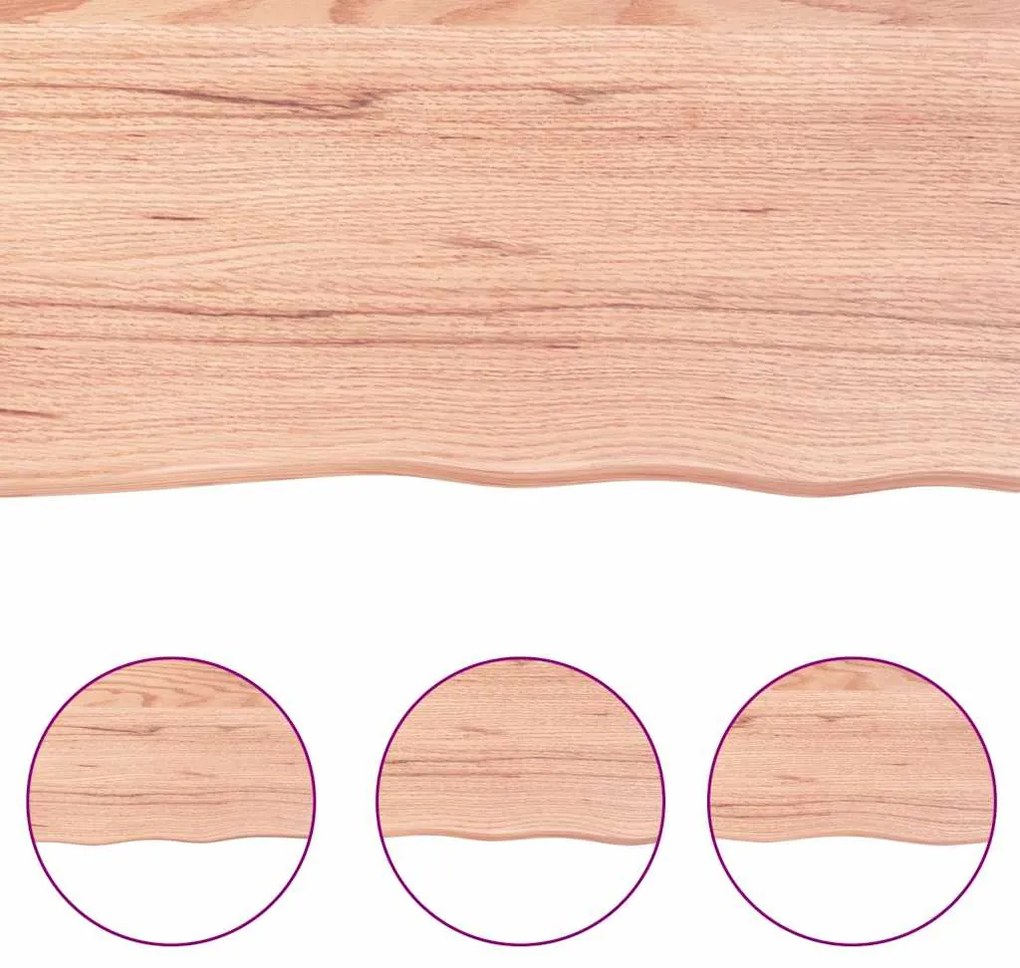 vidaXL Επιφ Τραπεζιού Αν Καφέ 60x50x(2-6)εκ. Ακατέργ. Μασίφ Ξύλο Δρυός