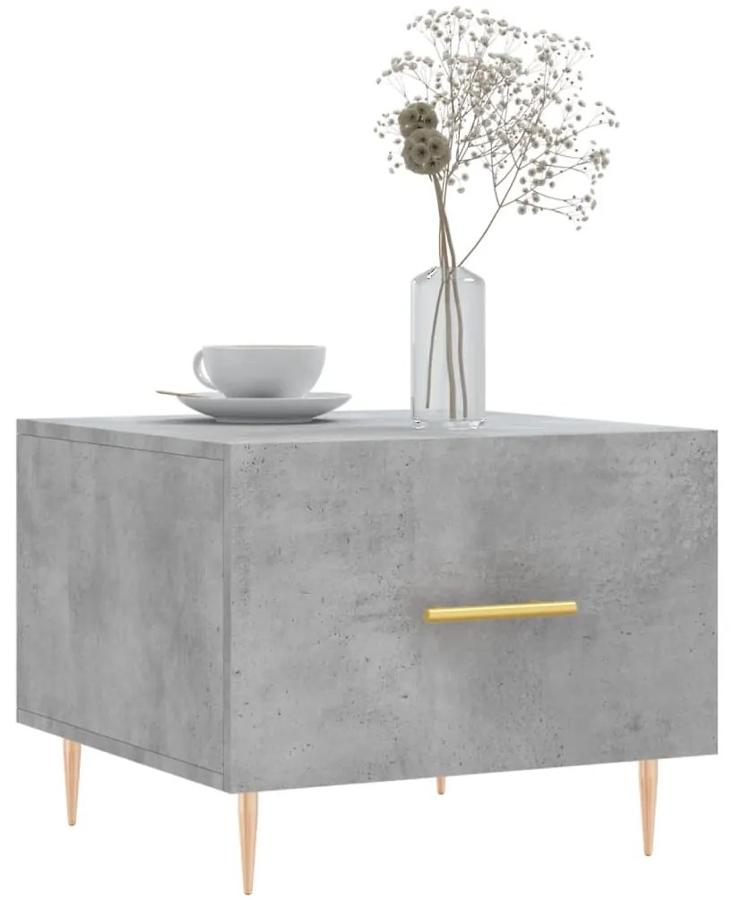 vidaXL Τραπεζάκι Σαλονιού Γκρι Σκυροδ. 50 x 50 x 40 εκ. Επεξεργ. Ξύλο