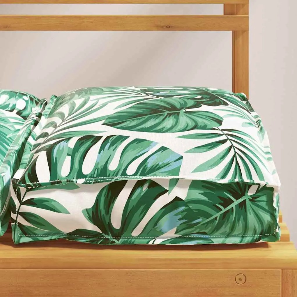 vidaXL Μαξιλάρι παλέτας για κάθισμα Floral 4 pcs Μοτίβο φύλλων