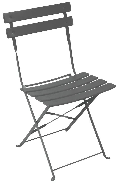 Καρέκλα Bistro pakoworld μεταλλική αναδιπλούμενη σε ανθρακί απόχρωση 42x46x82εκ
