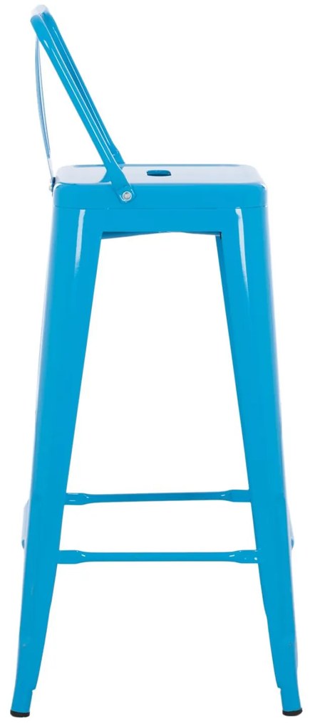 Σκαμπό μπάρ με πλάτη Melita-Pro Μεταλλικό Μπλέ 42x42x100Υεκ. 42x42x100 εκ.