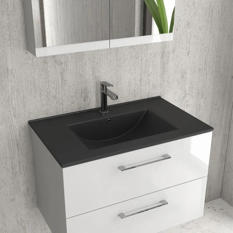 KARAG LT 7506 Νιπτήρας Επίπλου Μαύρος Ματ Πορσελάνη 60x47x18cm