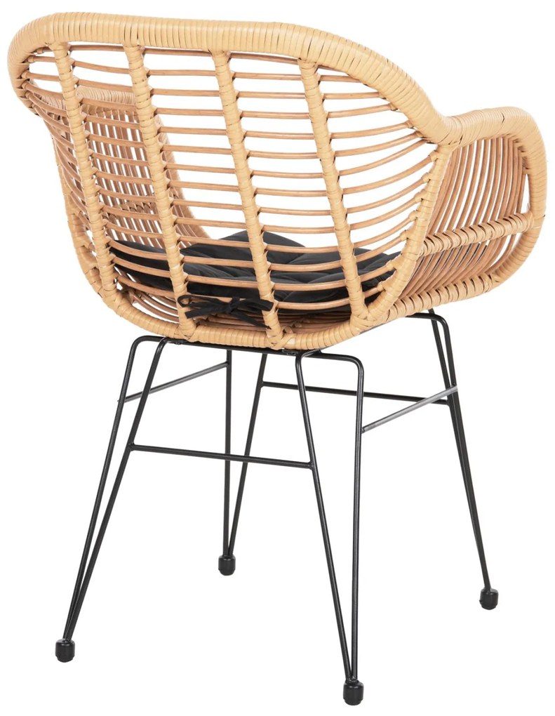 ΠΟΛΥΘΡΟΝΑ ΜΕ ΜΑΞΙΛΑΡΙ ΜΕΤΑΛΛΙΚΗ ALLEGRA  ΜΕ WICKER ΜΠΕΖ 58x59x82Υ 58x59x82 εκ.
