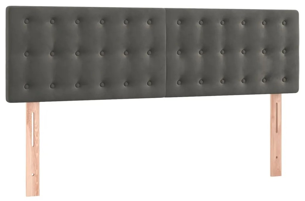 vidaXL Κρεβάτι Boxspring με Στρώμα Σκούρο Γκρι 140x200 εκ. Βελούδινο