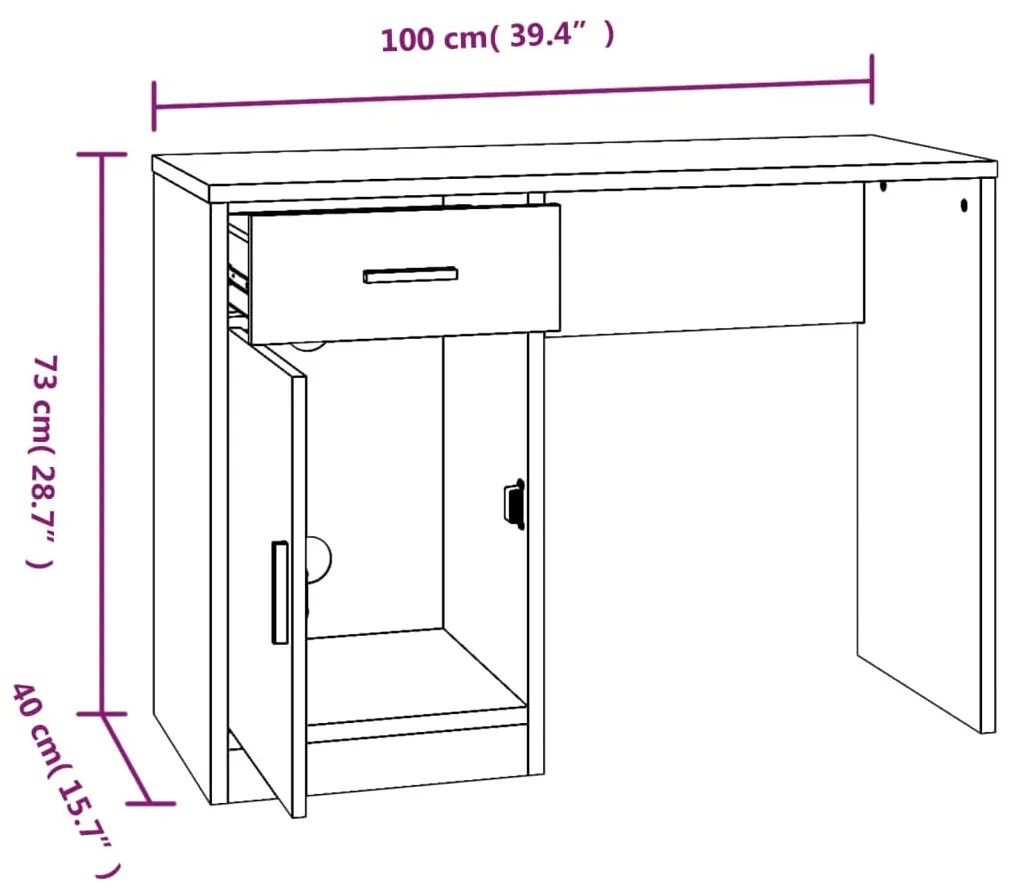 ΓΡΑΦΕΙΟ ΜΕ ΣΥΡΤΑΡΙ &amp; ΝΤΟΥΛΑΠΙ ΓΚΡΙ SONOMA 100X40X73 ΕΚ. ΕΠ.ΞΥΛΟ 342657