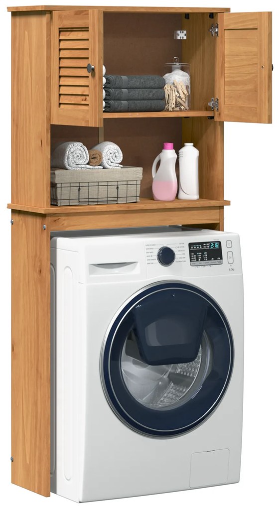 vidaXL Ντουλάπα Πλυντηρίου με ράφι καφέ μελί 72.5 x 27 x 161 εκ