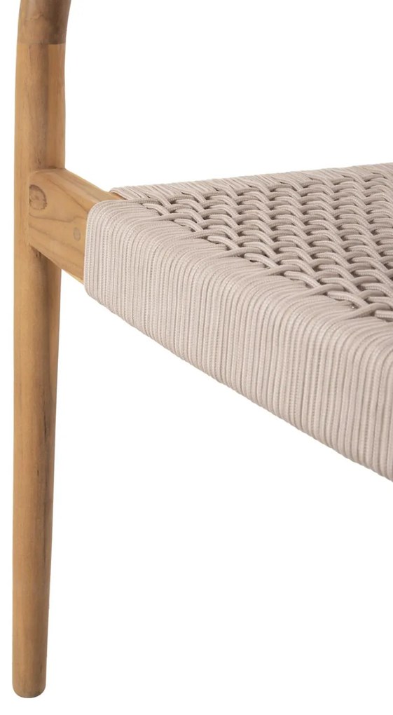 Πολυθρόνα OSLO Ξύλο Teak Φυσικό και Μπέζ Σχοινί 55x54x80Yεκ. 55x54x80 εκ.