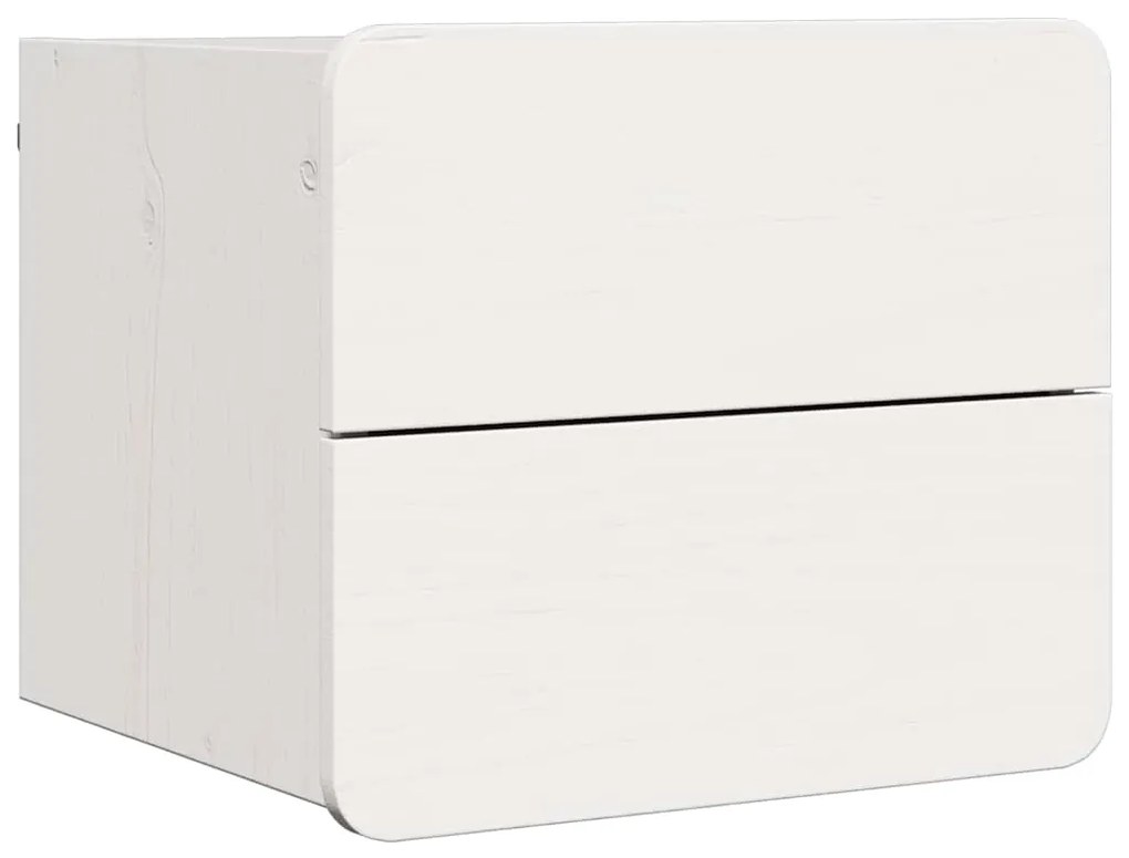vidaXL Κομοδίνο 2 pcs Λευκό 39 x 34 x 33 εκ. Μασίφ ξύλο πεύκου