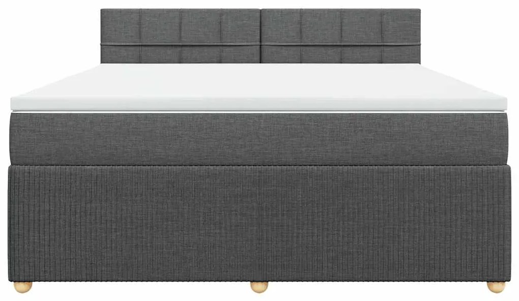 vidaXL Κρεβάτι Boxspring με Στρώμα Σκούρο Γκρι 180x200 εκ Υφασμάτιν