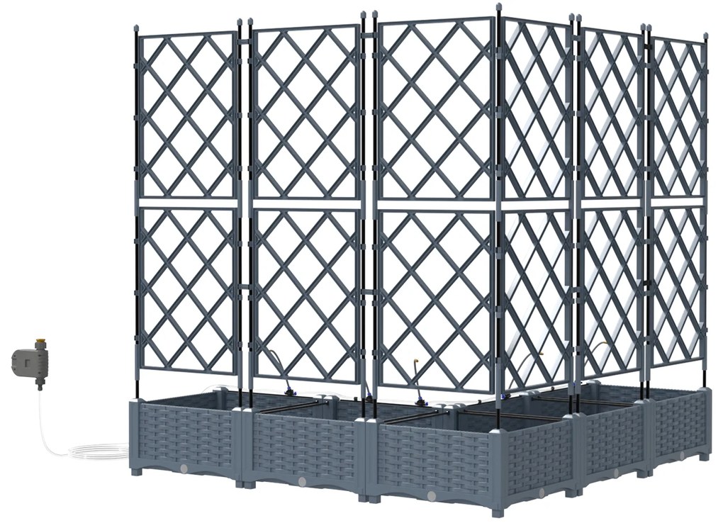 vidaXL Γλάστρες Κήπου 1 τεμ Ανοιχτό γκρι 120 x 120 x 126 cm Πλαστικό