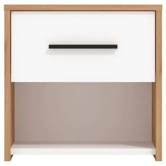 Σετ 2 Κομοδίνα Varadero 2NO1F Artisan Oak - Λευκό 42x33x42 εκ. 42x33x42 εκ.