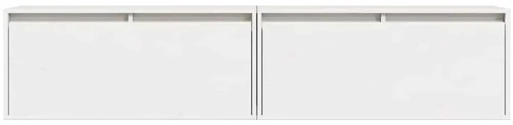 vidaXL Ντουλάπια Τοίχου 2 τεμ. Λευκά 80x30x35 εκ από Μασίφ Ξύλο Πεύκου