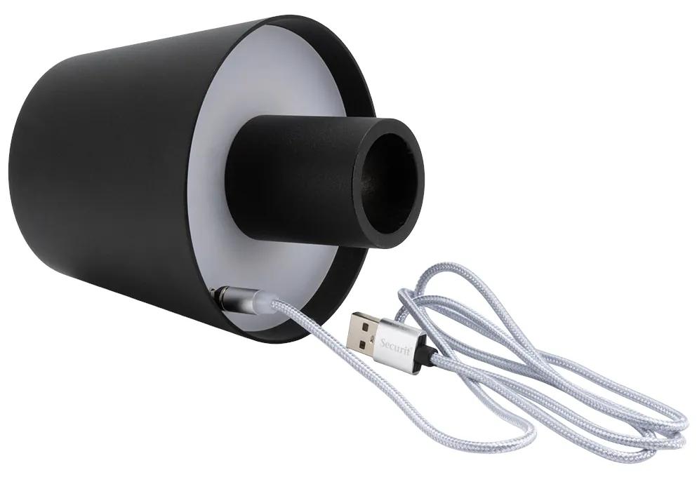 Επιτραπέζιο Φωτιστικό LED Φορητό PARIS Για Μπουκάλι Μαύρο Αλουμίνιο 11x11x12.5cm - ArteLibre