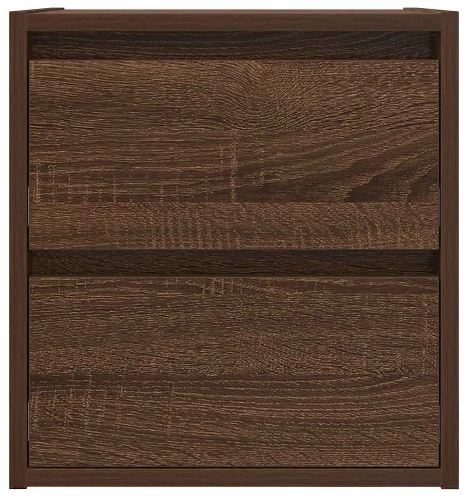 Κομοδίνο Επιτοίχιο Καφέ Δρυς 38x34x40 εκ. 861259