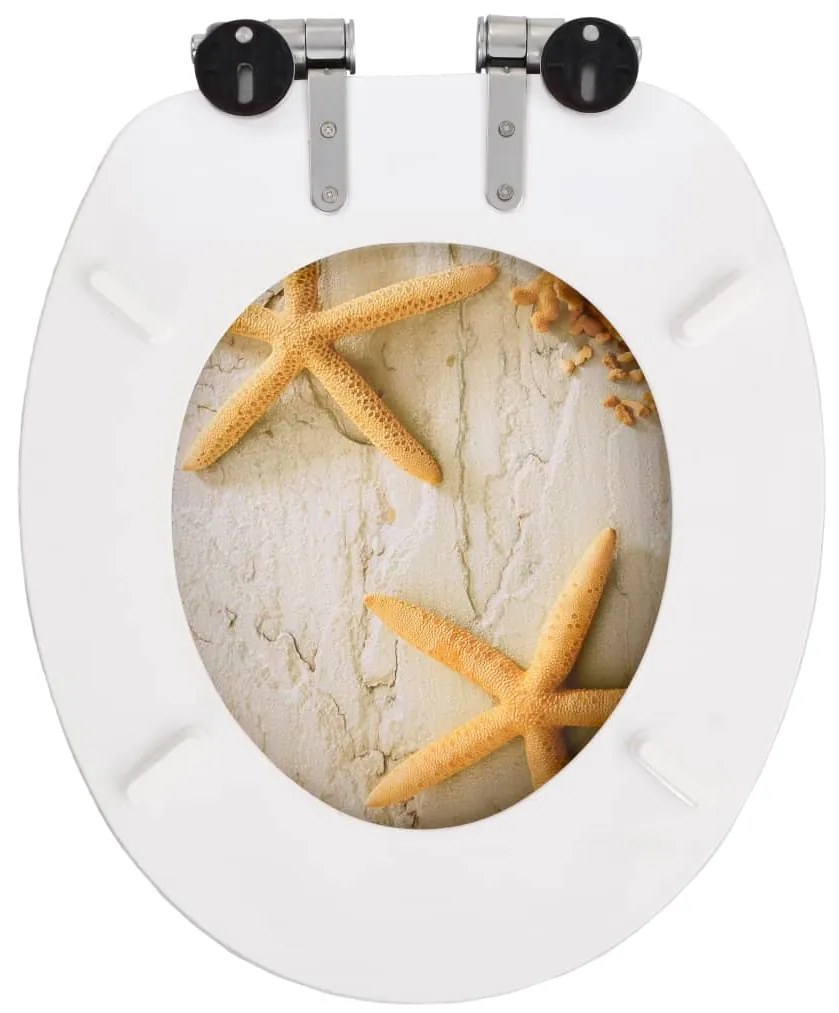 vidaXL Κάλυμμα Λεκάνης με Καπάκι Soft Close Σχέδιο Αστερίες από MDF