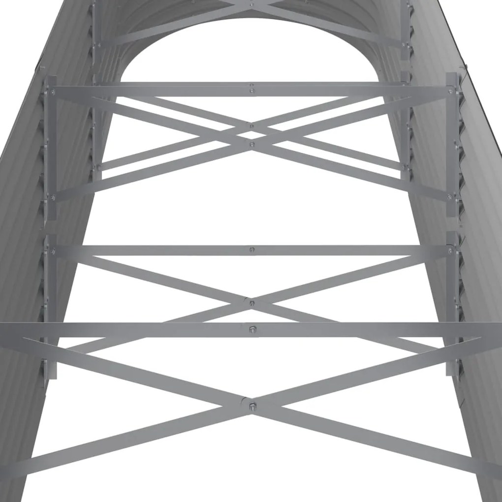 vidaXL Ζαρντινιέρα Γκρι 296x80x68 εκ. Γαλβανισμένος χάλυβας